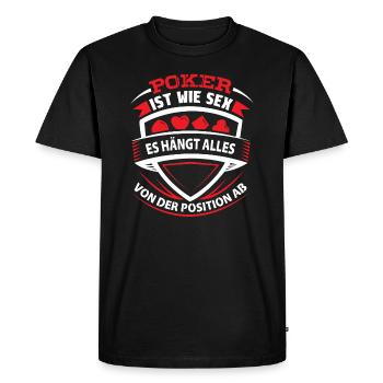 Poker Poker Pokerface cadeau - T-shirt Premium bio Homme - noir - Devant - Nico (187cm)