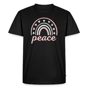 peace and love rainbow - T-shirt Premium bio Homme - noir - Devant - Nico (187cm)