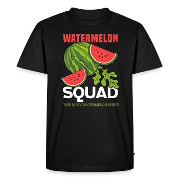 Watermelon Squad Team Fruits tropicaux d'été - T-shirt Premium bio Homme - noir - Devant - Nico (187cm)