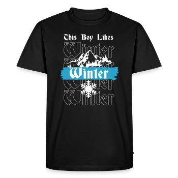 Un garçon aime l'hiver, des journées d'hiver - T-shirt Premium bio Homme - noir - Devant - Nico (187cm)