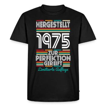 50e anniversaire - Fabriqué en 1975 - T-shirt Premium bio Homme - noir - Devant - Nico (187cm)