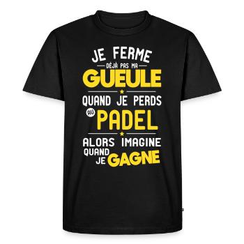 I don't shut my mouth when I lose at padel - Men's Premium Organic T-Shirt - black - Front - Nico (187cm)