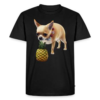 Chihuahua with pineapple - Men's Premium Organic T-Shirt - black - Front - Nico (187cm)