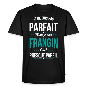 Je ne suis pas parfait mais je suis Frangin - T-shirt Premium bio Homme - noir - Devant - Nico (187cm)