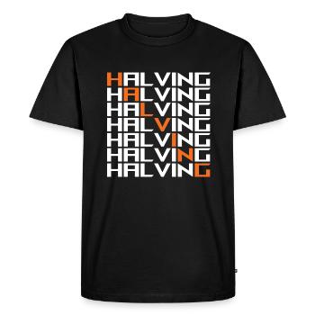 Bitcoin Halving - Men's Premium Organic T-Shirt - black - Front - Nico (187cm)
