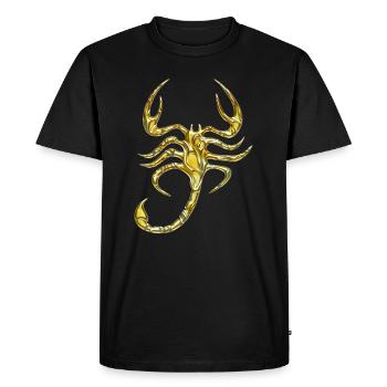 Scorpion, digital, Scorpio, gold - T-shirt Premium bio Homme - noir - Devant - Nico (187cm)