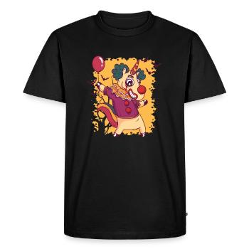 Clown licorne, halloween, licorne - T-shirt Premium bio Homme - noir - Devant - Nico (187cm)