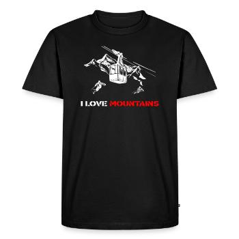 i love mountains white - Men's Premium Organic T-Shirt - black - Front - Nico (187cm)