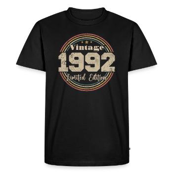 1992 Anniversaire Vintage Rétro Né En - 1992 - T-shirt Premium bio Homme - noir - Devant - Nico (187cm)