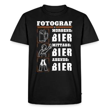 Mon quotidien de photographe - T-shirt Premium bio Homme - noir - Devant - Nico (187cm)