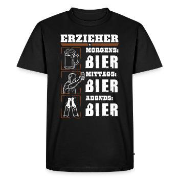 Mon quotidien d’éducatrice - T-shirt Premium bio Homme - noir - Devant - Nico (187cm)