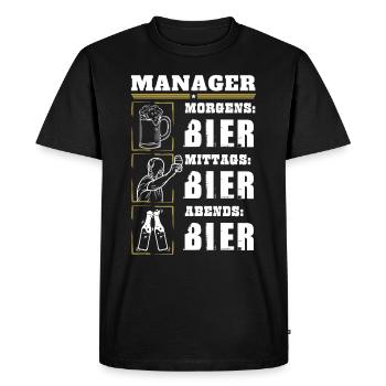 Mon quotidien de manager - T-shirt Premium bio Homme - noir - Devant - Nico (187cm)