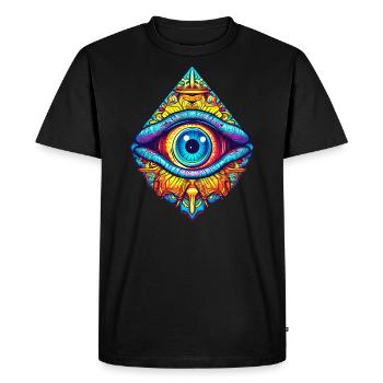 Protection oculaire omnisciente symbole mysticisme occulte - T-shirt Premium bio Homme - noir - Devant - Nico (187cm)