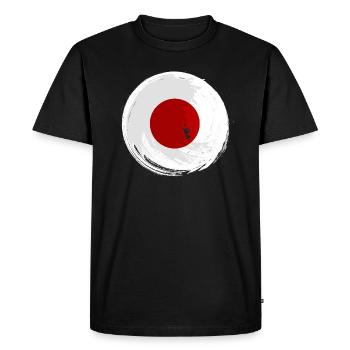 Drapeau du Japon utilisé Look Nihon Drapeau japonais - T-shirt Premium bio Homme - noir - Devant - Nico (187cm)