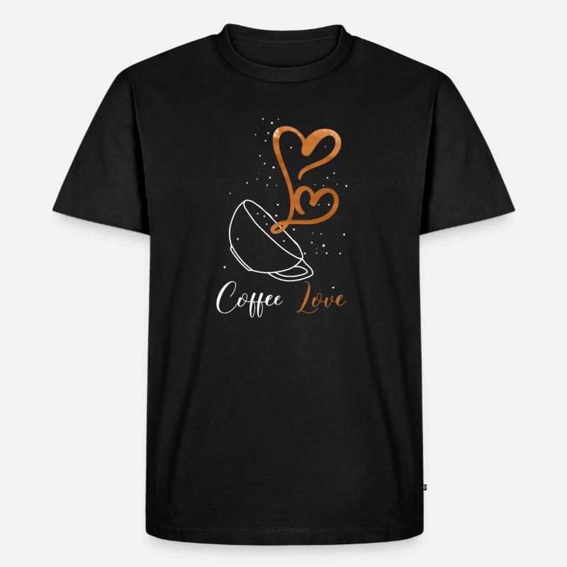 Kaffeeliebe - Männer Premium Bio T-Shirt - Schwarz
