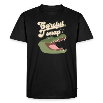 Alligator - Carful I Snap - Men's Premium Organic T-Shirt - black - Front - Nico (187cm)