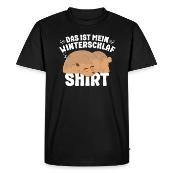 Bear hibernates Sleep, rattle, be lazy - Men's Premium Organic T-Shirt - black - Front - Nico (187cm)