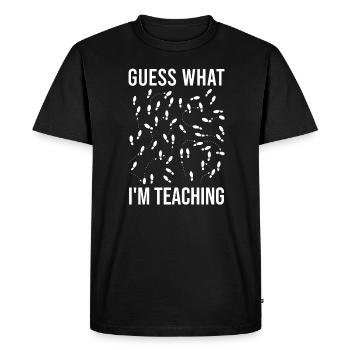 Professeur de danse - Devinez ce que j’enseigne - T-shirt Premium bio Homme - noir - Devant - Nico (187cm)