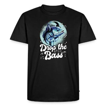 Drop The Bass - Perch with headphones - Men's Premium Organic T-Shirt - black - Front - Nico (187cm)