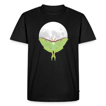 Actias luna - Papillon de nuit devant la Lune - T-shirt Premium bio Homme - noir - Devant - Nico (187cm)