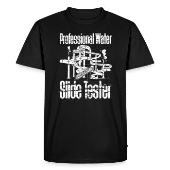 Testeur professionnel de toboggans aquatiques - T-shirt Premium bio Homme - noir - Devant - Nico (187cm)