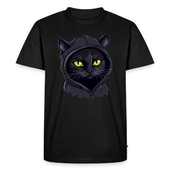 Katzenkopf Schwarze Katze Bombay Happy Cat Katzen - Männer Premium Bio T-Shirt - Schwarz - Vorne - Nico (187cm)