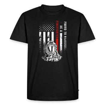 Fier d’être un groupe de pompiers Feuerwehrmann - T-shirt Premium bio Homme - noir - Devant - Nico (187cm)