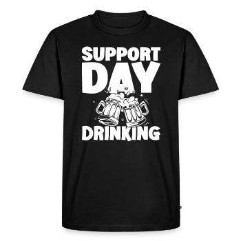 Support Day Drinking Squad Party and Beer Drinking - Men's Premium Organic T-Shirt - black - Front - Nico (187cm)