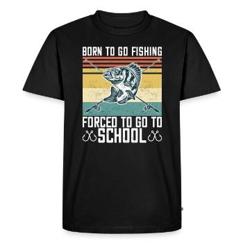 Born To Go Pêche à l’achigan Pêcheur de poisson Garçons - T-shirt Premium bio Homme - noir - Devant - Nico (187cm)
