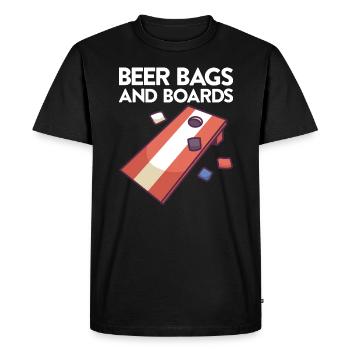 Jeu de Cornhole Tenue de trou de maïs avec Cornhole - T-shirt Premium bio Homme - noir - Devant - Nico (187cm)