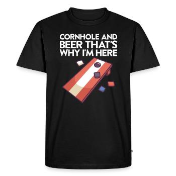 Jeu de Cornhole Tenue de trou de maïs avec Cornhole - T-shirt Premium bio Homme - noir - Devant - Nico (187cm)