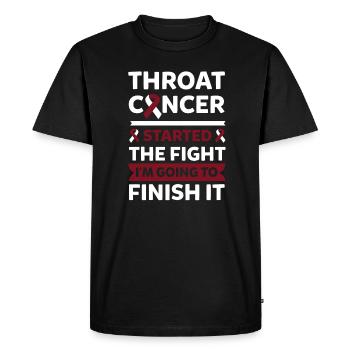 Le cancer de la gorge a déclenché le combat que je vais terminer - T-shirt Premium bio Homme - noir - Devant - Nico (187cm)