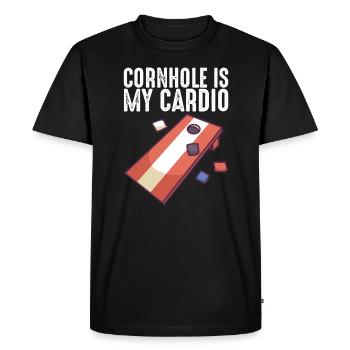 Cornhole est mon cardio cornhole sacs Cornhole - T-shirt Premium bio Homme - noir - Devant - Nico (187cm)