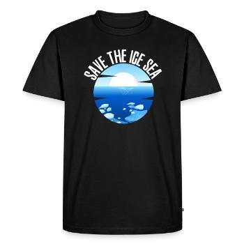 Arctique et Antarctique - Sauvons la glace - T-shirt Premium bio Homme - noir - Devant - Nico (187cm)