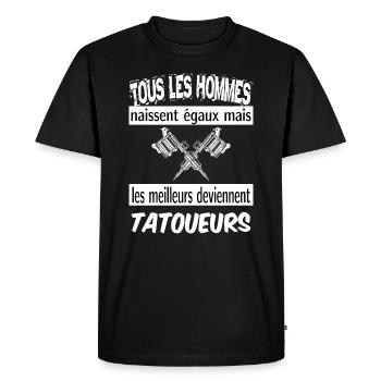 les meilleurs deviennent barbers - T-shirt Premium bio Homme - noir - Devant - Nico (187cm)