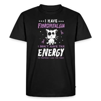 Fibromyalgia & Cat Lovers Delight - Men's Premium Organic T-Shirt - black - Front - Nico (187cm)