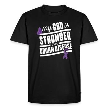 La foi plus forte que la maladie de Crohn - T-shirt Premium bio Homme - noir - Devant - Nico (187cm)