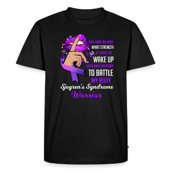 Sjogren's Syndrome Warrior Combat - Men's Premium Organic T-Shirt - black - Front - Nico (187cm)