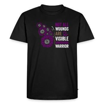 Sarcoidosis Warrior: Invisible Courage - Men's Premium Organic T-Shirt - black - Front - Nico (187cm)