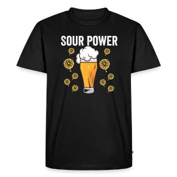 Sour Power : Plaisir de la nuit de la bière - T-shirt Premium bio Homme - noir - Devant - Nico (187cm)
