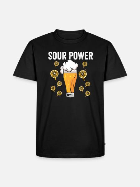Sour Power: Bierabend Spaß - Männer Premium Bio T-Shirt - Schwarz