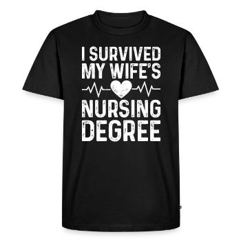 Je suis diplômée de l’école d’infirmières - T-shirt Premium bio Homme - noir - Devant - Nico (187cm)
