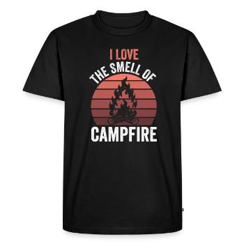 Soirées autour d’un feu de camp : les grands amateurs de plein air - T-shirt Premium bio Homme - noir - Devant - Nico (187cm)