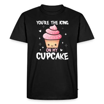Cupcake Connection : Doux et élégant - T-shirt Premium bio Homme - noir - Devant - Nico (187cm)