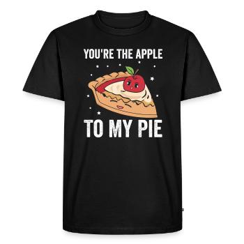 Tu es la pomme de mon gâteau – tarte aux pommes - T-shirt Premium bio Homme - noir - Devant - Nico (187cm)