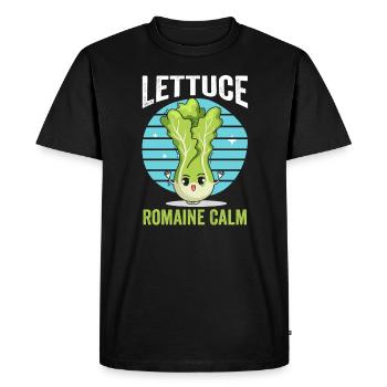 Végétalien Restons calmes Légumes végétariens - T-shirt Premium bio Homme - noir - Devant - Nico (187cm)