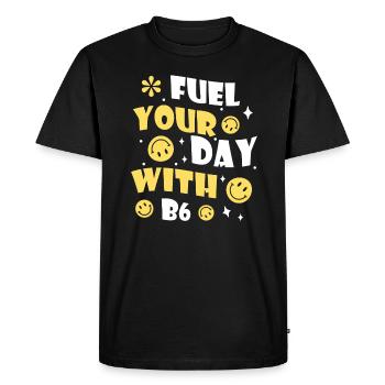 Fuel your day with energy and B6 - Men's Premium Organic T-Shirt - black - Front - Nico (187cm)