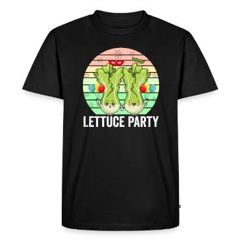 Lettuce Party Funny Vegetable Friends - Men's Premium Organic T-Shirt - black - Front - Nico (187cm)