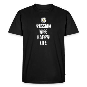 Femme russe Happy Life Costume russe Russie - T-shirt Premium bio Homme - noir - Devant - Nico (187cm)