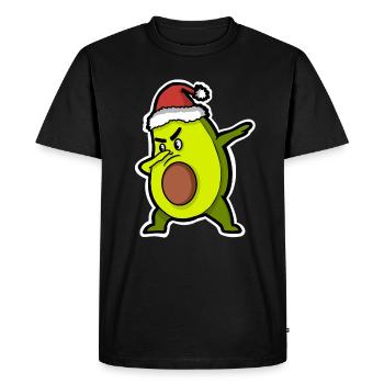 Avocado Christmas Santa Claus - Men's Premium Organic T-Shirt - black - Front - Nico (187cm)